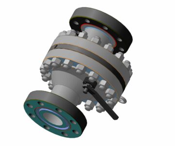 3D модель Дисковая задвижка ЗД100х210 с вариантом ремонтных шиберов
