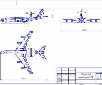 Чертеж Аэродинамические характеристики самолёта E-3A