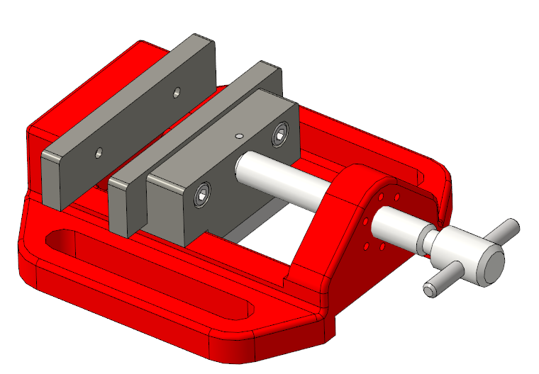 3D модель Тиски станочные неповоротные с ручным приводом