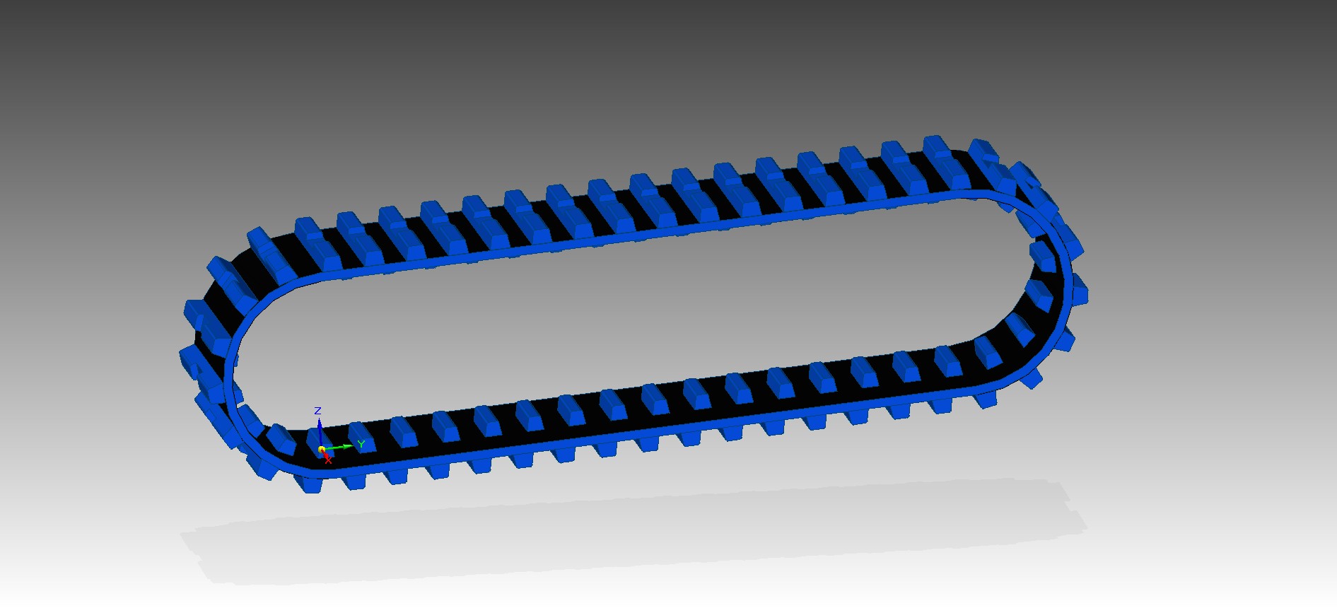3D модель Резиновая гусеница 230х72х43 для трактора YANMAR YB151.