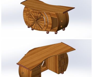 3D модель Стол в авиационном стиле
