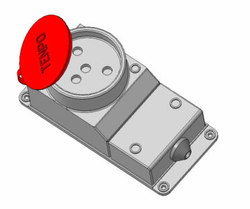 3D модель Розетка установочная каучуковая 25 А 380 В Tenpo
