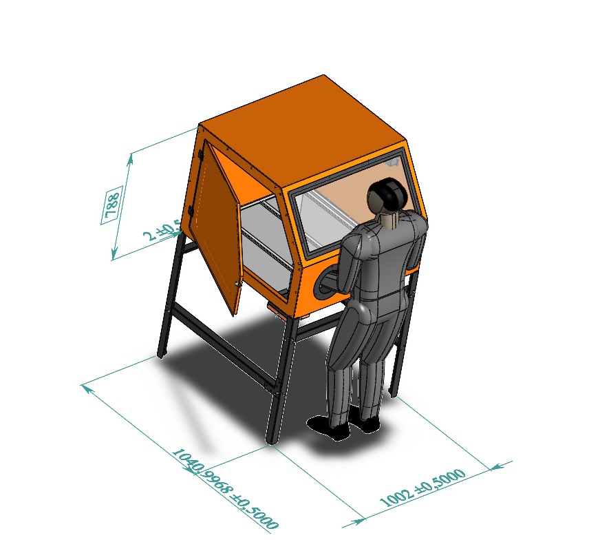 3D модель Пескоструйная камера для обработки малогабаритных деталей