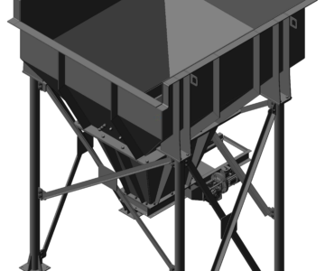 3D модель Бункер (V=2,9м3) с шиберной задвижкой на электроприводе