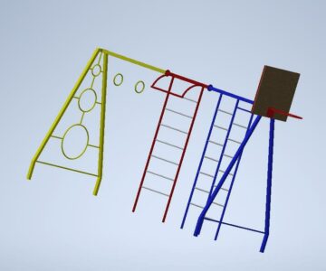 3D модель Детский спортивный комплекс с кольцом для баскетбола