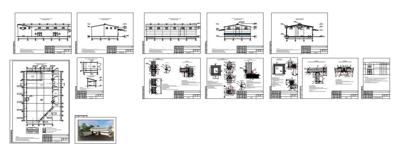 3D модель Проект склада 18х34,5