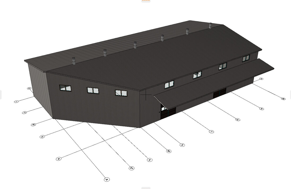 3D модель Проект склада 18х34,5