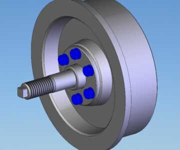 3D модель 3D модель сборки колеса диамктром 200 мм технологической тележки машиностроительного производства
