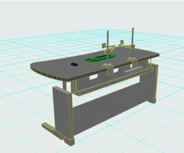 3D модель Компьютерный стол диспетчера