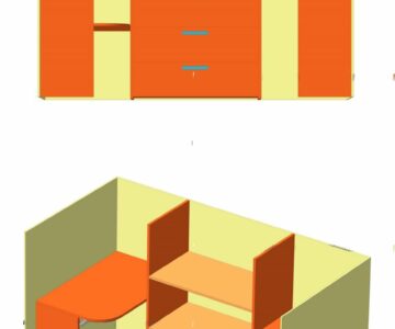 3D модель Гардеробная 1750х900 мм