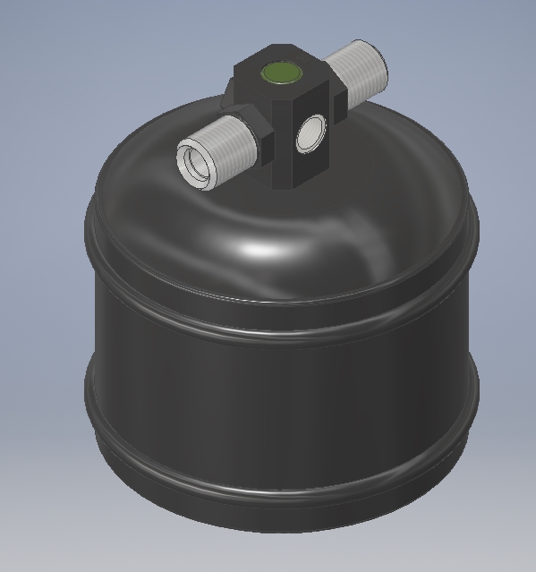 3D модель Ресивер RC-U0565 Газель Next ГАЗ АС.118.927 127х97х100мм. Вход-выход 5/8" O-Ring