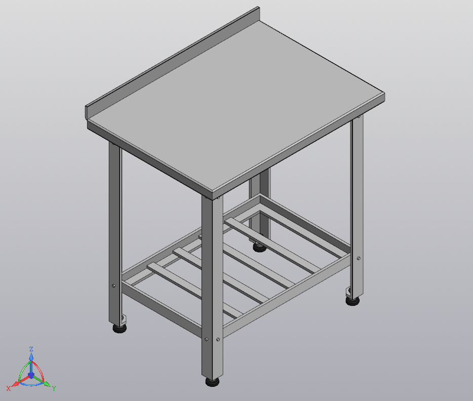 3D модель Стол из нержавеющей стали 590*800