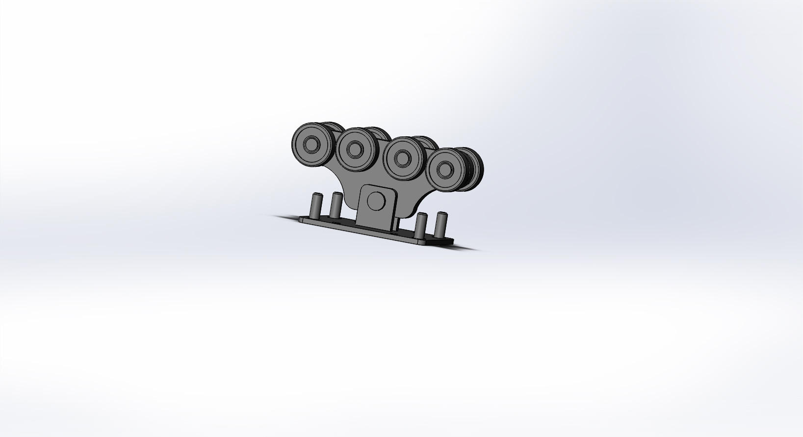 3D модель Сборка ролика под промышленную шину для откатных ворот, фирмы АЛЮТЕХ