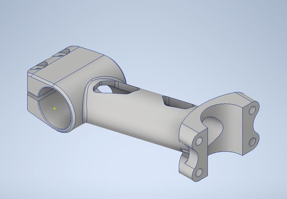 3D модель Вынос руля для велосипеда, облегченный с помощью Shape Optimization in Fusion 360