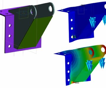3D модель Расчет на прочность поверхностной модели кронштейна