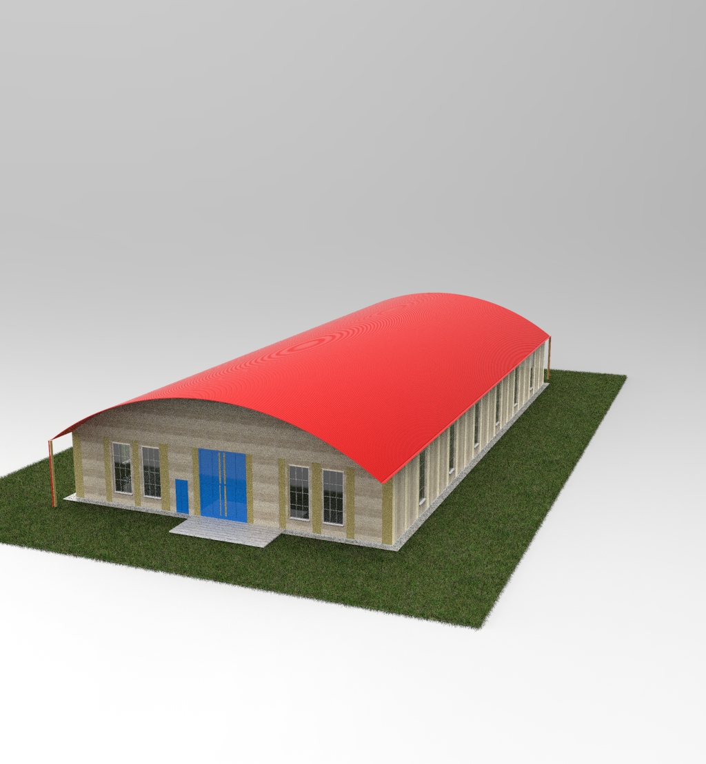 3D модель Модель здания цеха