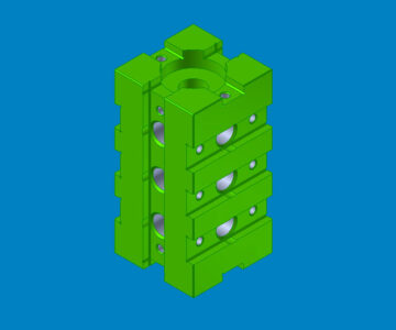 3D модель Опора квадратная 30х30х60 7033-0301 ГОСТ 14412-69