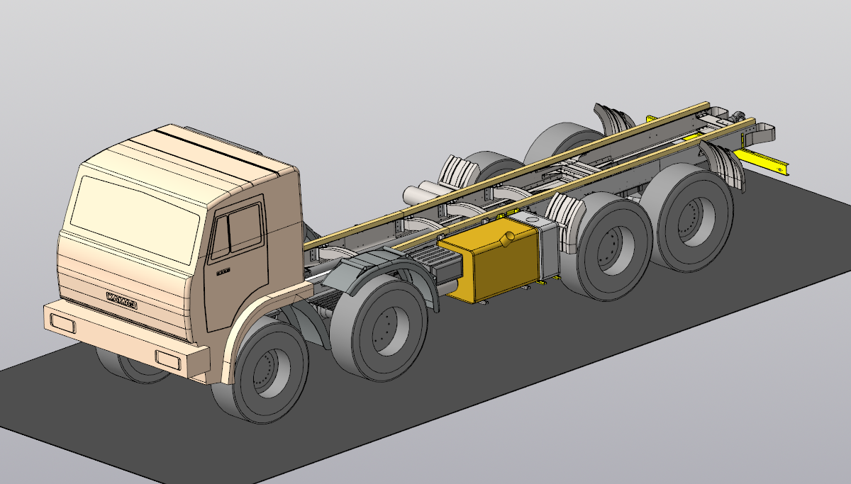 3D модель Шасси КАМАЗ-6350