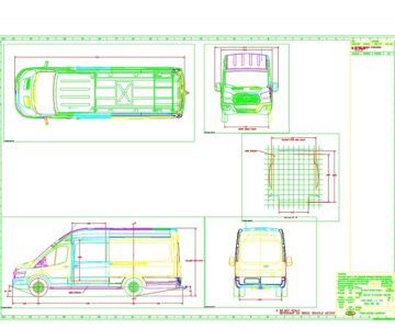 Чертеж Габаритный чертеж Ford Transit L4H3