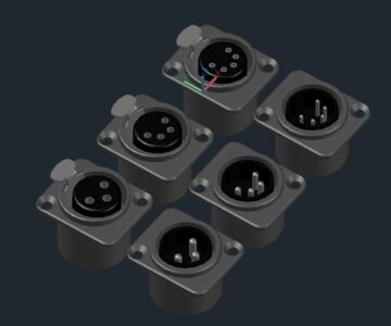 3D модель Разъемы панельные XLR