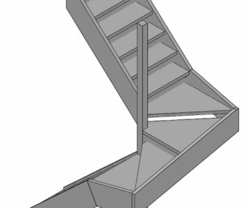 3D модель 3Д модель забежной лестницы