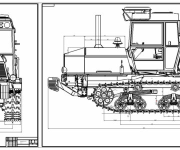 Чертеж Черткж трактора Б-12