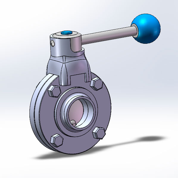 3D модель Дисковый затвор DN32