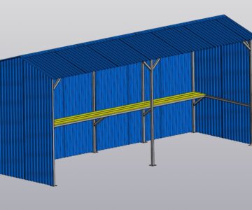 3D модель Автобусная остановка 6х2х3 м