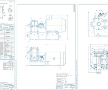 Чертеж Привод с 1 – ступенчатым цилиндрическим редуктором с косозубым колесом u=4,8