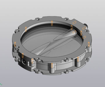 3D модель Затвор дисковый поворотный для сыпучих абразивных сред SVA300C2A95