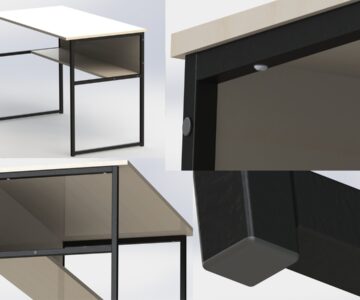 3D модель Стол компьютерный 1050х520х760мм
