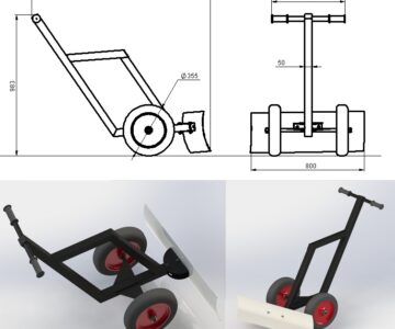 3D модель Снегоуборочное приспособление на колёсах