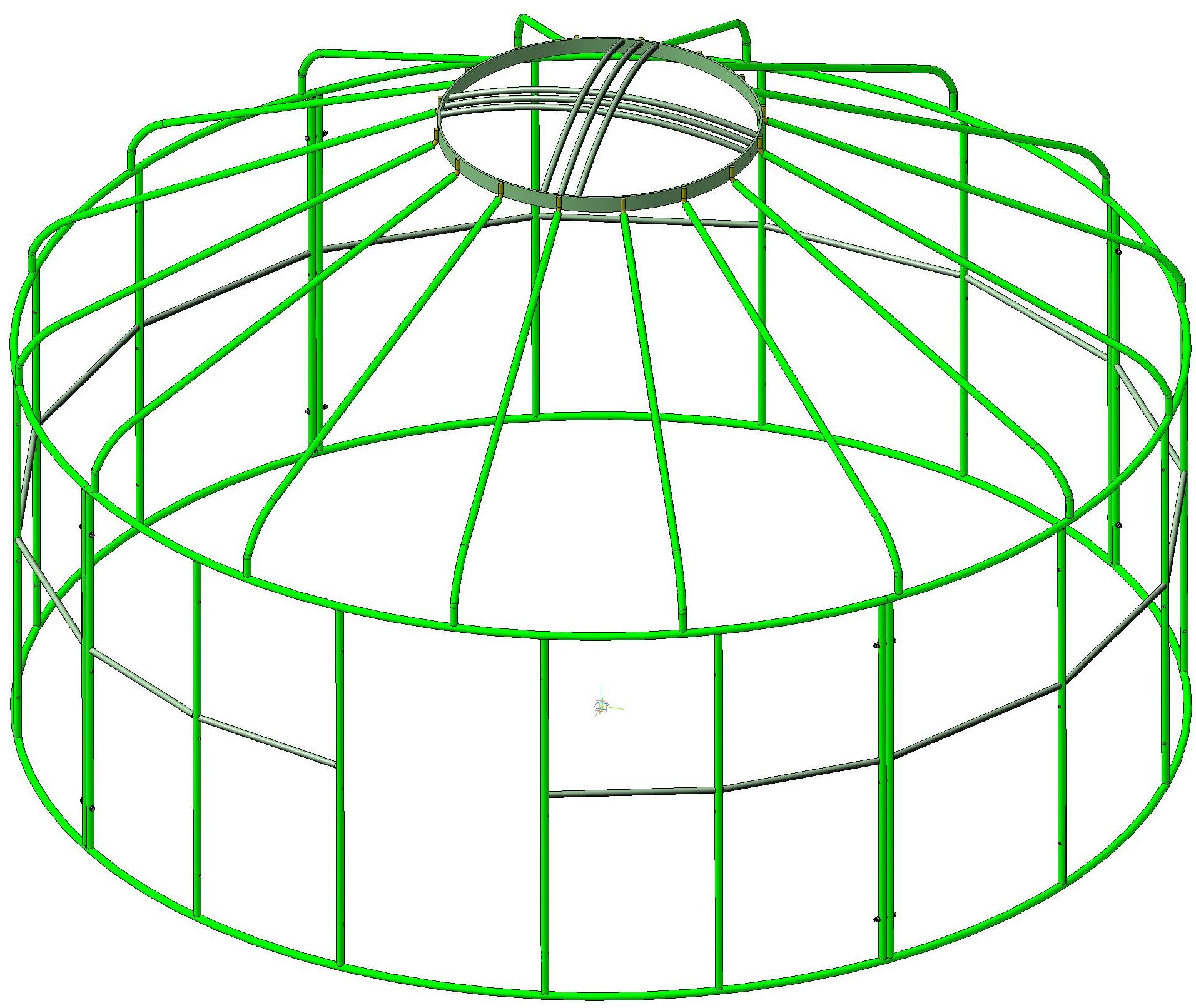 3D модель Металлический каркас - Юрта D=5м h=3м