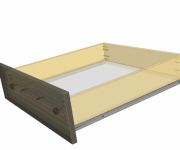 3D модель Ящик и комплект роликовых мебельных направляющих