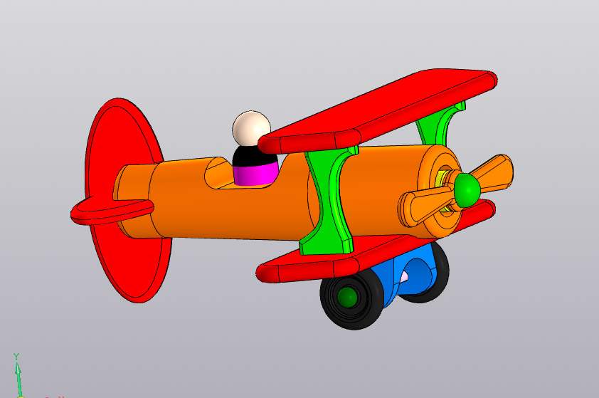 3D модель Самолётик из дерева игрушка