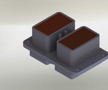 3D модель Соединитель электрический прямоугольный сдвоенный СНО50-124-60Х43Р-6-В и СНО50-105-63Х44В-6-В