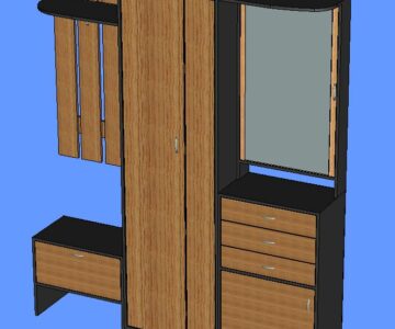 3D модель Прихожая в узкий коридор (1800х2100х350мм)