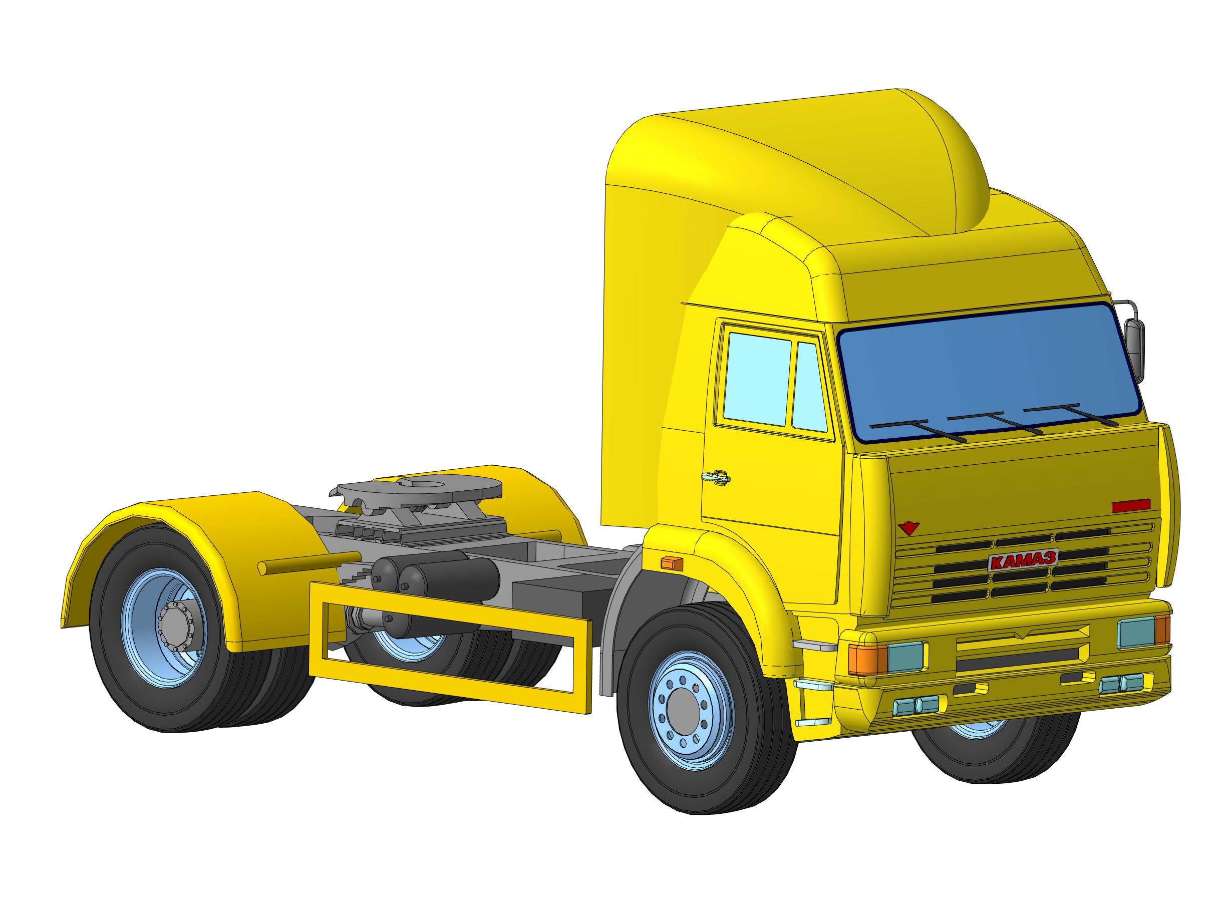 3D модель Габаритная модель автомобиля КамАЗ - 5460