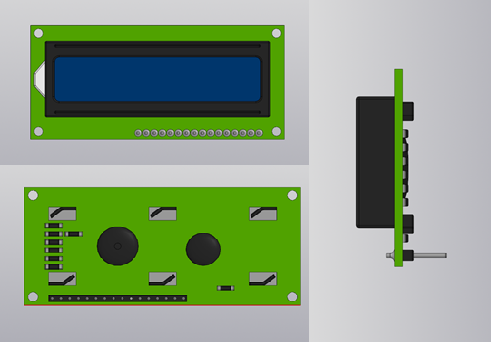 3D модель Жидкокристаллический дисплей LCD 1602