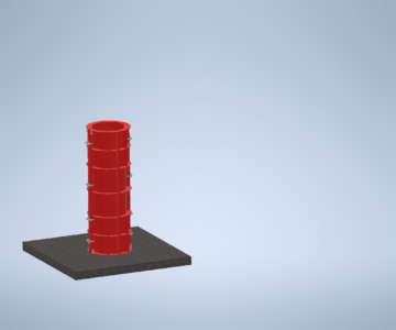 3D модель Опалубка для бетонирования радиусной колонны d=0,8 м, Н=3,0м