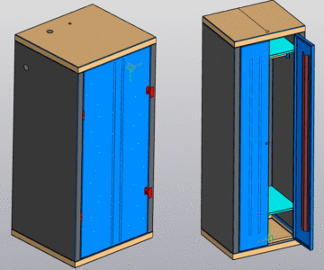 3D модель Шкаф для одежды 1800х600х500 (ВхШхГ)