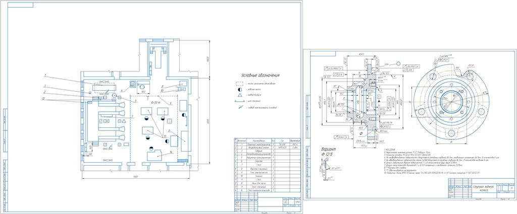 Чертеж Проект участка восстановления деталей двигателя СМД-14 ЕГО модификации полимерами, завода по ремонту шасси и двигателей тракторов. программа 15000 двигателей в год