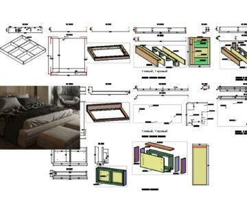 3D модель 2х спальная кровать