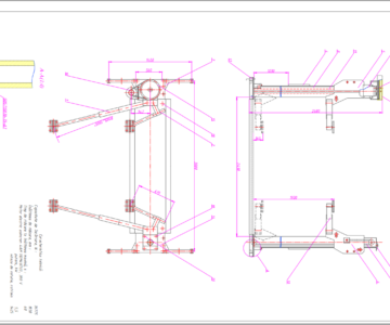 Чертеж Разработка конструкции электромеханического подъемника с двумя опорами. Расчет механизма винт-гайка