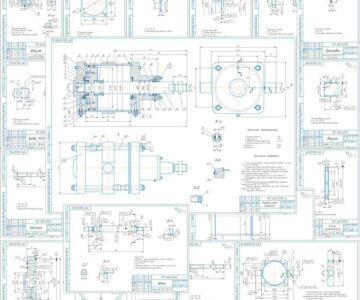 Чертеж Пневмоцилиндр ф300х220 для тяжелых режимов работы