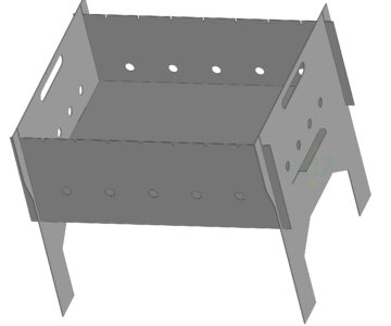 3D модель Мангал походный 480х350мм