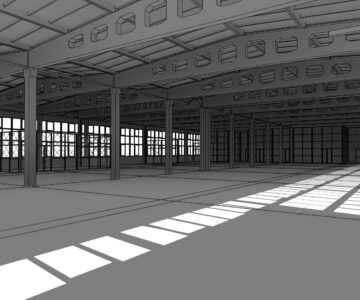 Чертеж Промышленное здание ЖБ каркас Модель Revit