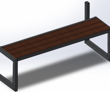 3D модель Скамейка парковая 1500x600