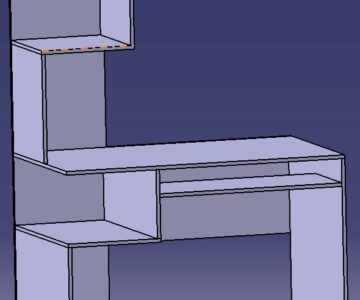 3D модель Компьютерный стол 1545x1200x700мм