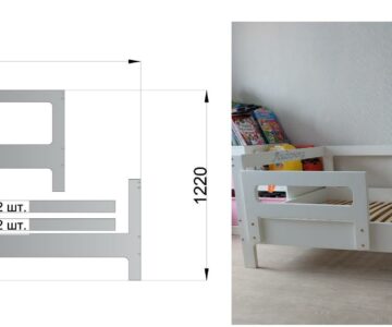 Чертеж Каркас кровати из фанеры 21 мм.